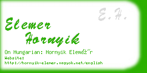 elemer hornyik business card